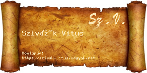 Szivák Vitus névjegykártya