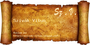 Szivák Vitus névjegykártya